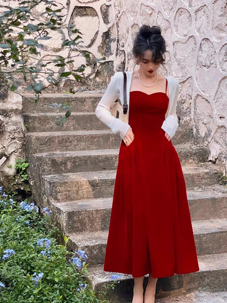 Red dresses on sale with pockets