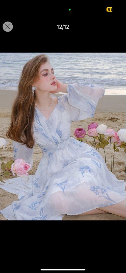 flowy dress postpartum HATCH Collection The Dani Dress in Green main image 0