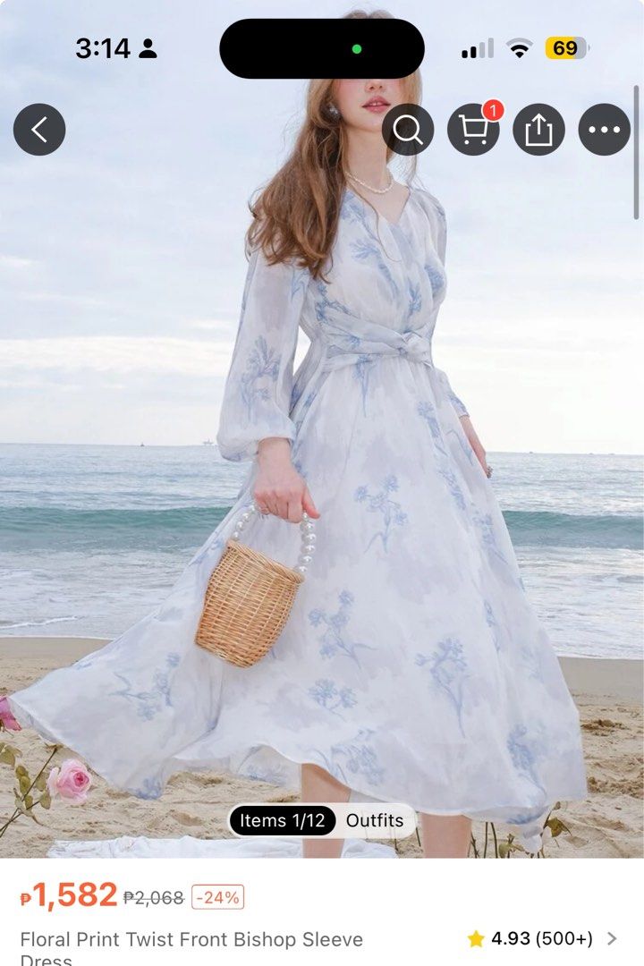Shein Flowy long Dress Sleeves, Women's Fashion, Dresses & Sets, Evening  dresses & gowns on Carousell