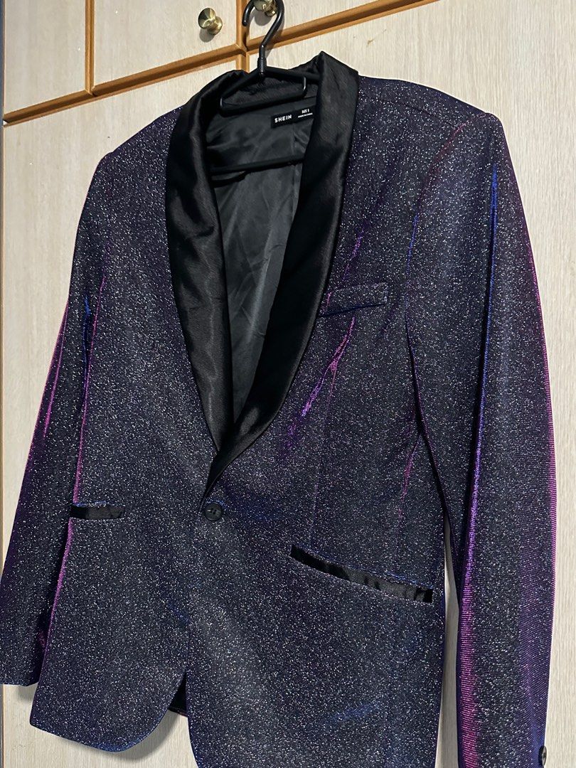 Purple glitter blazer best sale