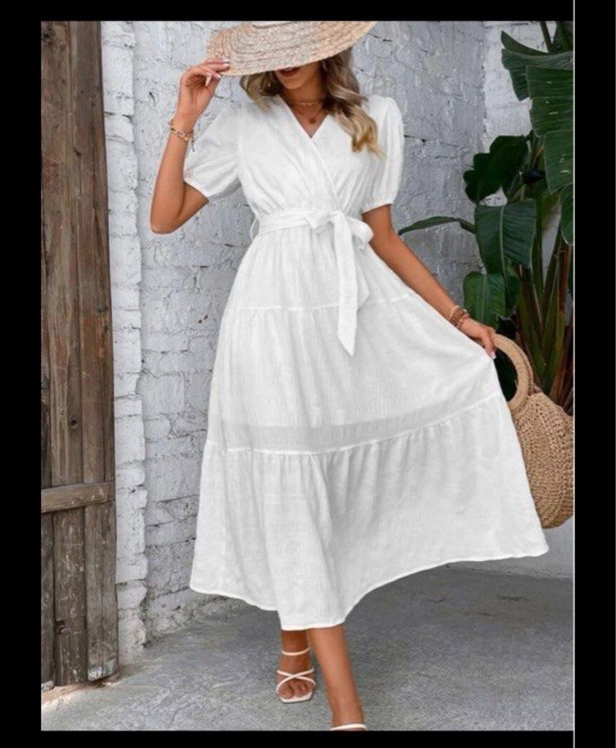 white lace up dress White Lace Sleeveless Midi Dress