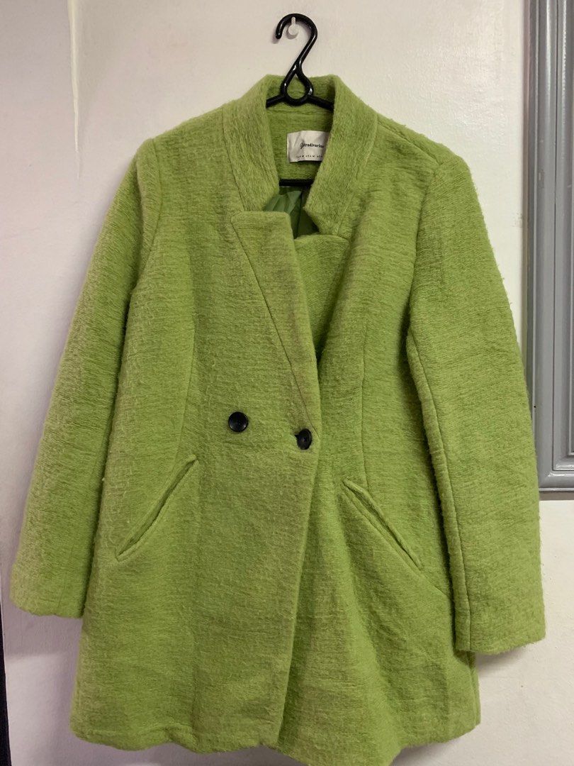 Stradivarius green coat clearance