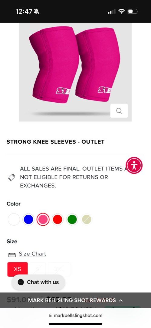 STRONG Squats Knee Sleeves / Knee Pads / Knee Support (Category: Toning & Stretching Accessories) located in Makati City. Submitted by paunicolae (Listing ID 1285608129, Image 3). Description: Bought in US Never Used RFS: Too tight for me. Size XS Please look at the photos for the measurements..