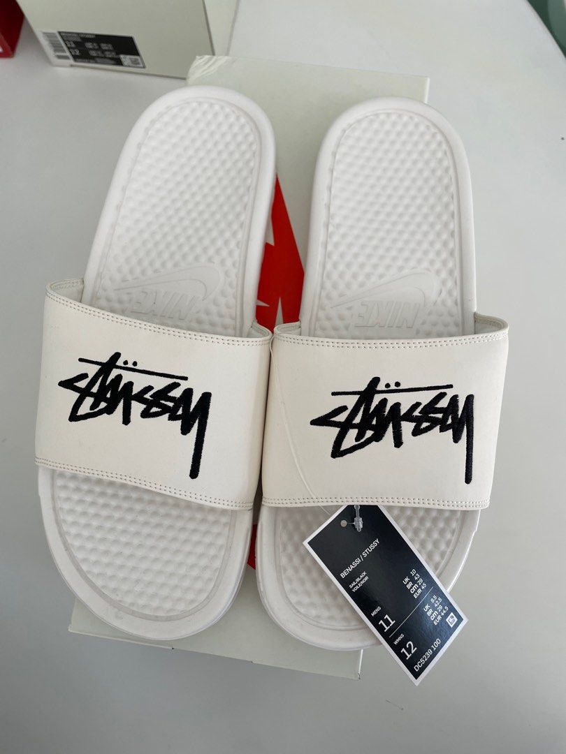 White stussy on sale slides