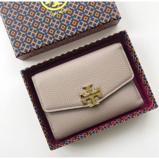 Tory Burch Kira Mixed Materials Medium Flap Wallet Women s