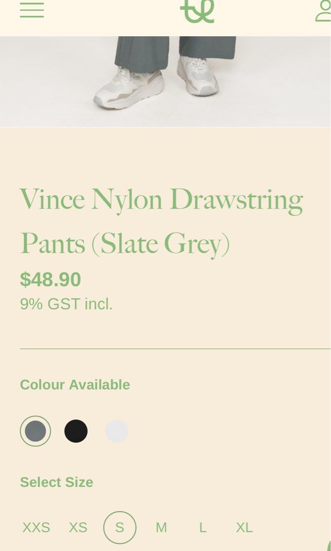 Vince Nylon Drawstring Pants (Slate Grey)