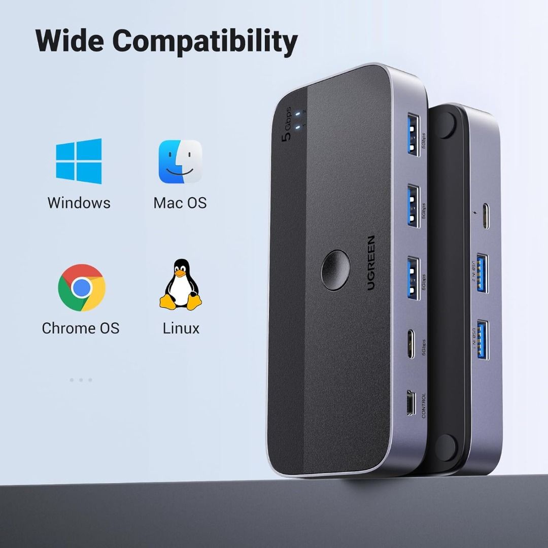 UGREEN USB 3.0 Switch 2 Computers Sharing USB C & A Devices, 4 Port USB ...