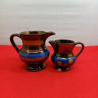 Vintage 2.75" and 3.5" tall Copper Lustre Ware pitcher from the UK for 235 & 295 each *D60