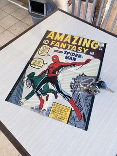 (Vintage) Spiderman - Catwoman - Marvel Comics - DC Comics - Amazing Fantasy Comic Cover Double-Sided Foldout Poster