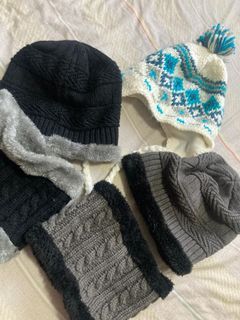 Winter hat with scarf take all