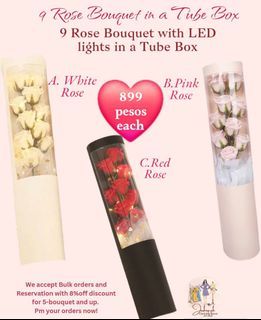 9 Rose Bouquet in a Tube box