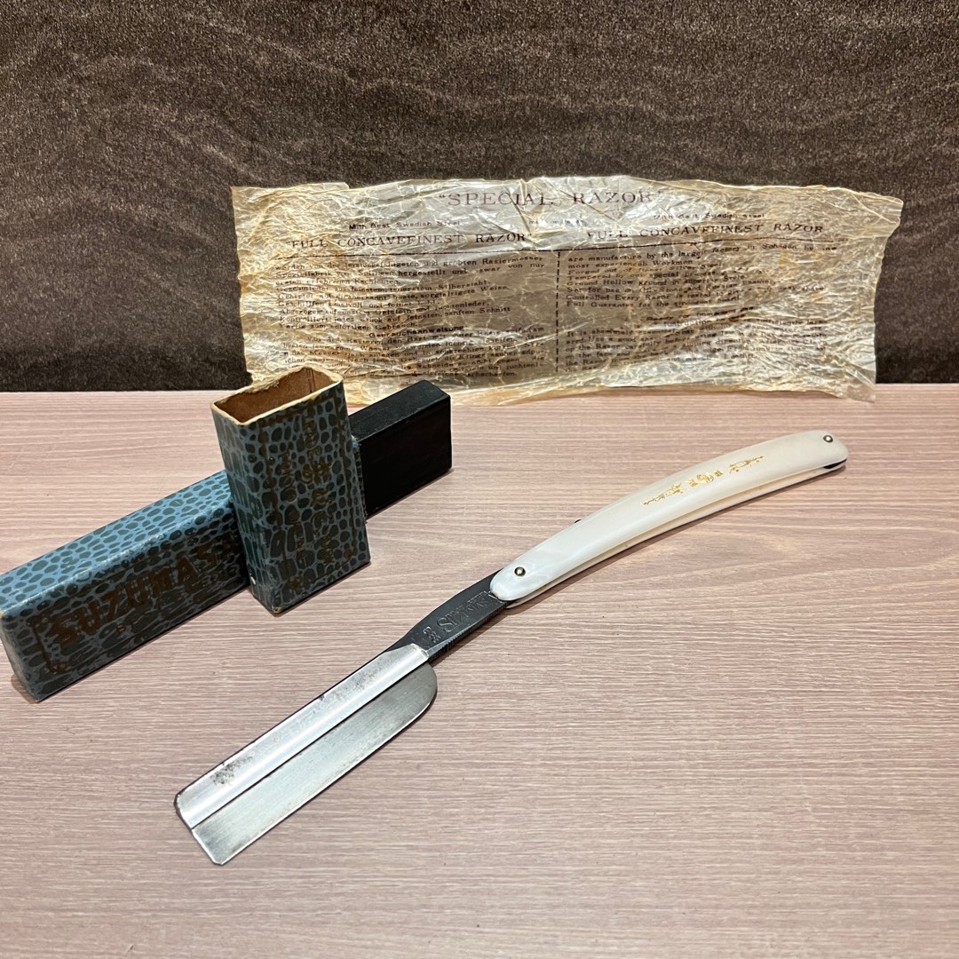 復古 懷舊 日本 東京 剃刀 寿々正 SUZUMASA RAZOR 古董 西洋 刮鬍刀 男士 紳士, 香水、美妝、保養, 男士美容保養在旋轉拍賣