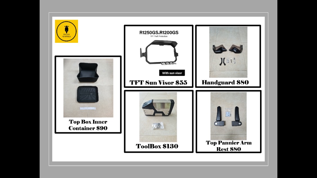 BMW GSA GS 1200 1250 Toolbox Inner Container TFT Sun Visor Handguard ...