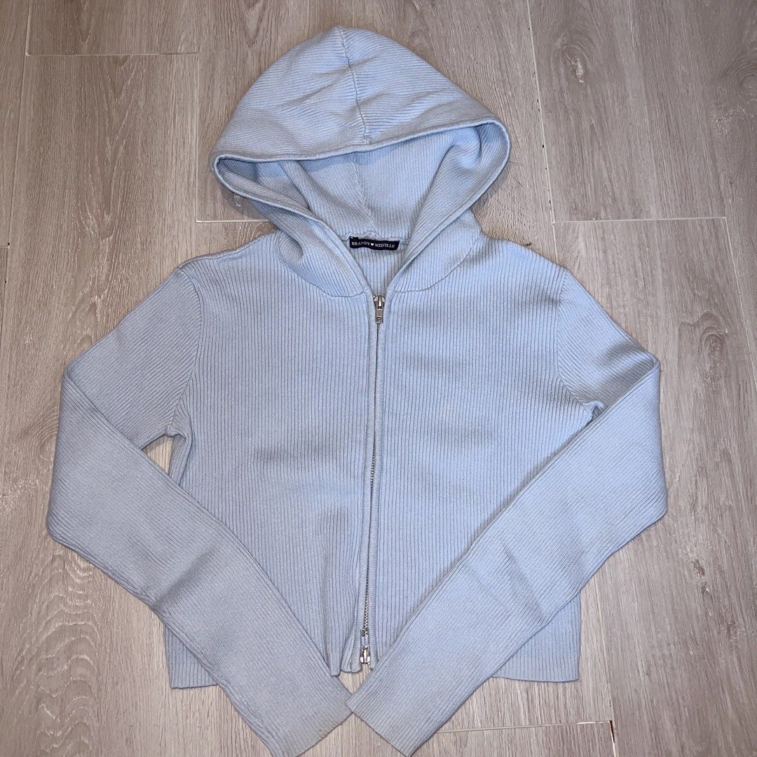 Brandy Melville Arden Hoodie Light blue Carousell