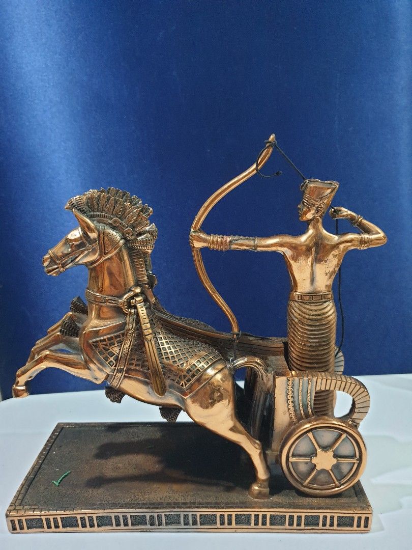 Bronze Pharaoh in Chariot (Category: Vintage Collectibles) located in Manila. Submitted by ric_bergo (Listing ID 1290500427, Image 2). Description: Bronze Egyptian Pharaoh in Chariot (Length is 21cm).