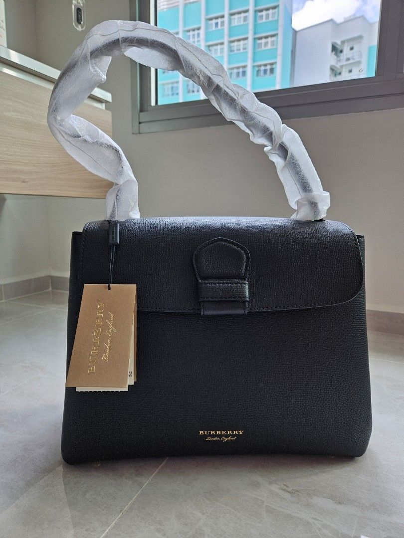 Burberry derby leather house check medium camberley tote store