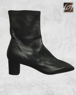 By Far Este Calfskin Square Toe Heeled Boots