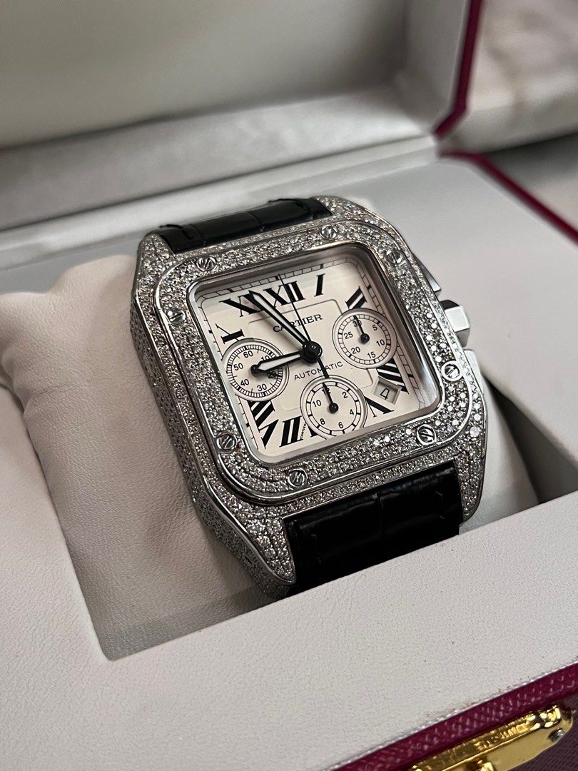 Cartier Santos 100 XL Chronograph Diamond Case
