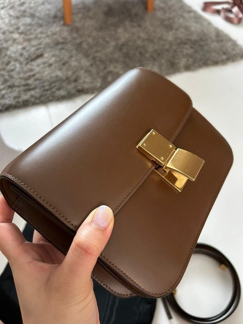 Celine box bag tan sale