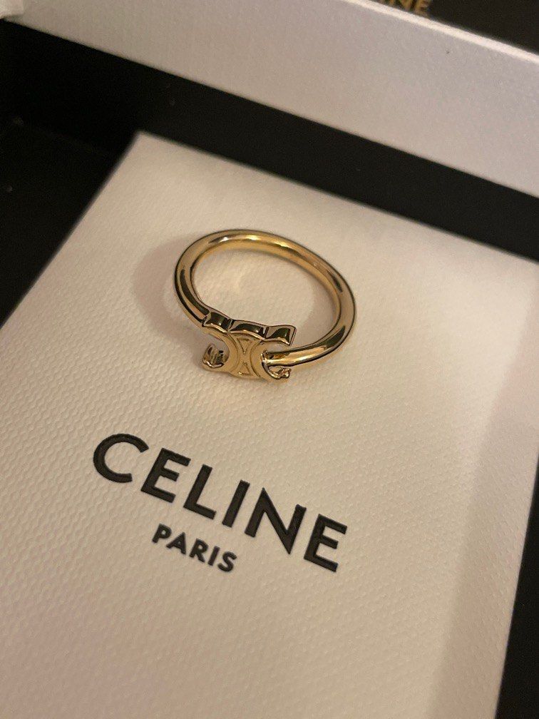 Celine gold logo ring Luxury Accessories on Carousell