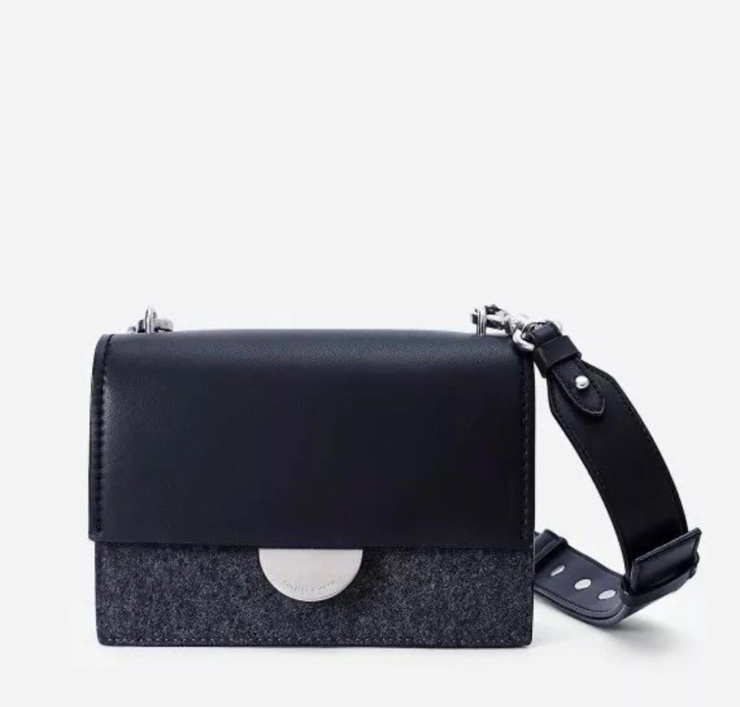 Charles Keith Metallic Accent Push Lock Bag Women s Fashion Bags Wallets Cross body Bags on Carousell