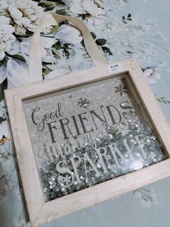 Good Friends Sparkle wooden glitter box