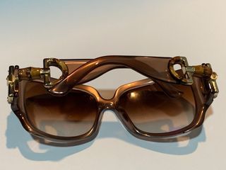 Gucci Bronze Acetate Frame Bamboo Horsebit Sunglasses -GG 2969/S