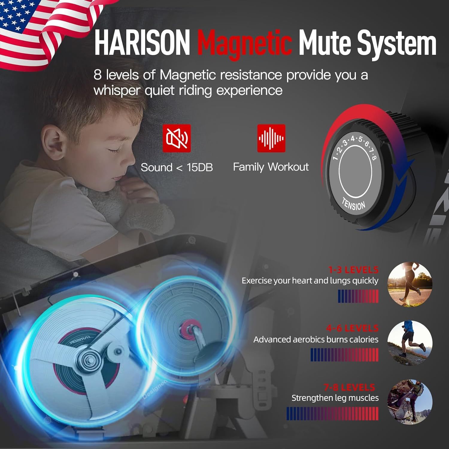 Harison magnetic upright exercise bike best sale