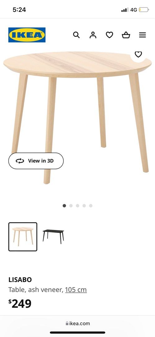 IKEA Lisabo (Category: Other Home Furniture) located in Singapore. Submitted by sglife20 (Listing ID 1290539921, Image 1). Description: Comes with 2chairs.