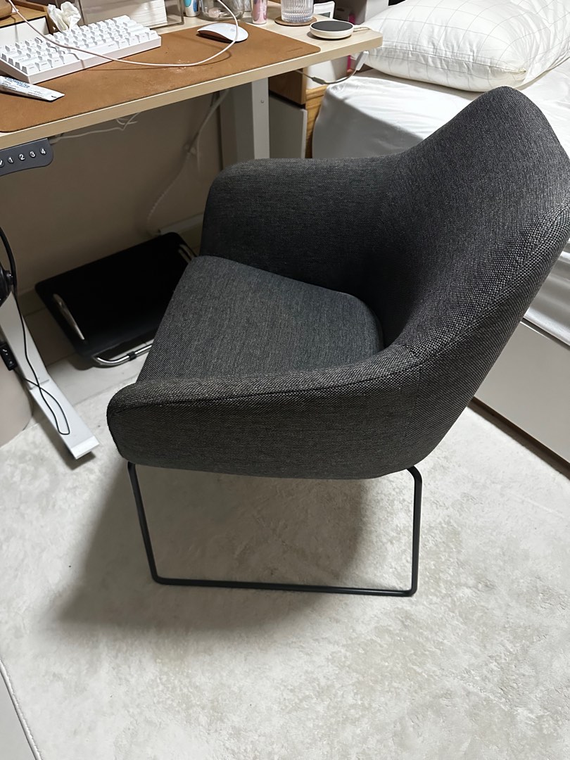 IKEA Tossberg chair metal black grey Furniture Home Living Furniture Chairs on Carousell
