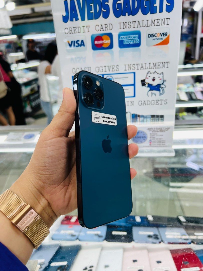 Iphone 12 Pro Max 256gb 90% batt dualsim (Category: iPhone 12 Series) located in San Juan City. Submitted by javedsgadgetshop (Listing ID 1290575021, Image 3). Description: OPEN FOR INSTALLMENT VIA CREDIT CARD/GGIVES & SWAP/TRADE-IN! WE BUY AND SELL ( ANYKINDS OF UNIT BINIBILI PO NAMIN)! PTPA : Padelete po f bawal Read ❗️Onhand ‼️ Iphone 12promax •256gb •HK Variant •90% batt health •Factory Unlock •95% Smoothness •No hidden issue | No Repaired •1