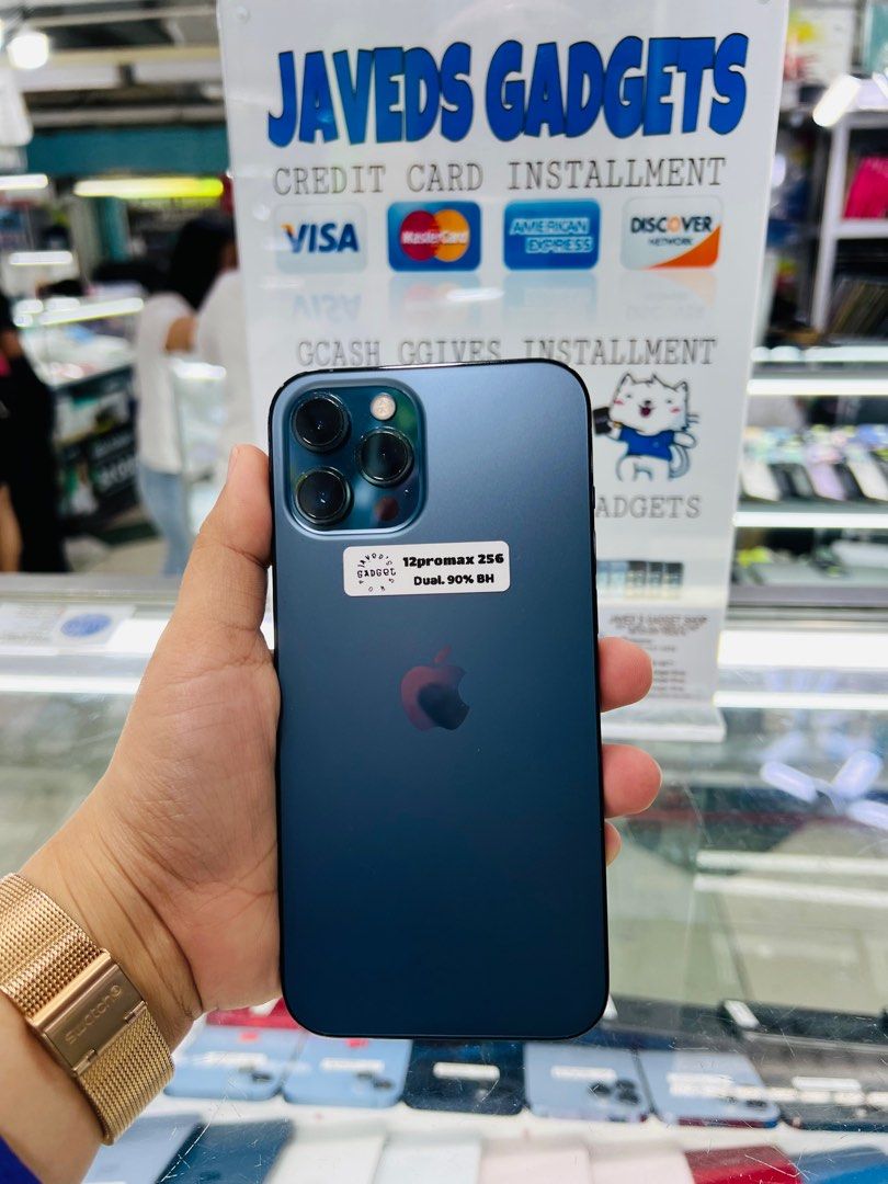 Iphone 12 Pro Max 256gb 90% batt dualsim (Category: iPhone 12 Series) located in San Juan City. Submitted by javedsgadgetshop (Listing ID 1290575021, Image 1). Description: OPEN FOR INSTALLMENT VIA CREDIT CARD/GGIVES & SWAP/TRADE-IN! WE BUY AND SELL ( ANYKINDS OF UNIT BINIBILI PO NAMIN)! PTPA : Padelete po f bawal Read ❗️Onhand ‼️ Iphone 12promax •256gb •HK Variant •90% batt health •Factory Unlock •95% Smoothness •No hidden issue | No Repaired •1