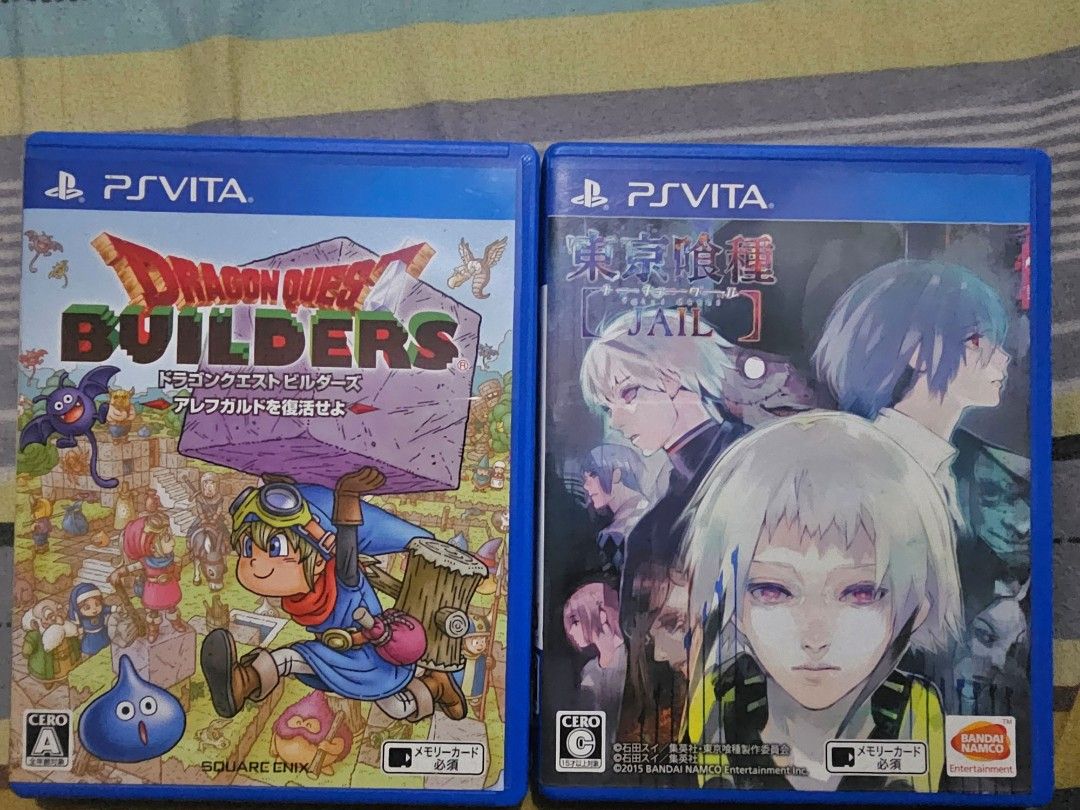 Japanese vita games (Category: PlayStation) located in Marikina City. Submitted by oldgamerz (Listing ID 1290542464, Image 1). Description: Dragon quest builders 500 Tokyo Ghoul jail 900 Both for 1000.