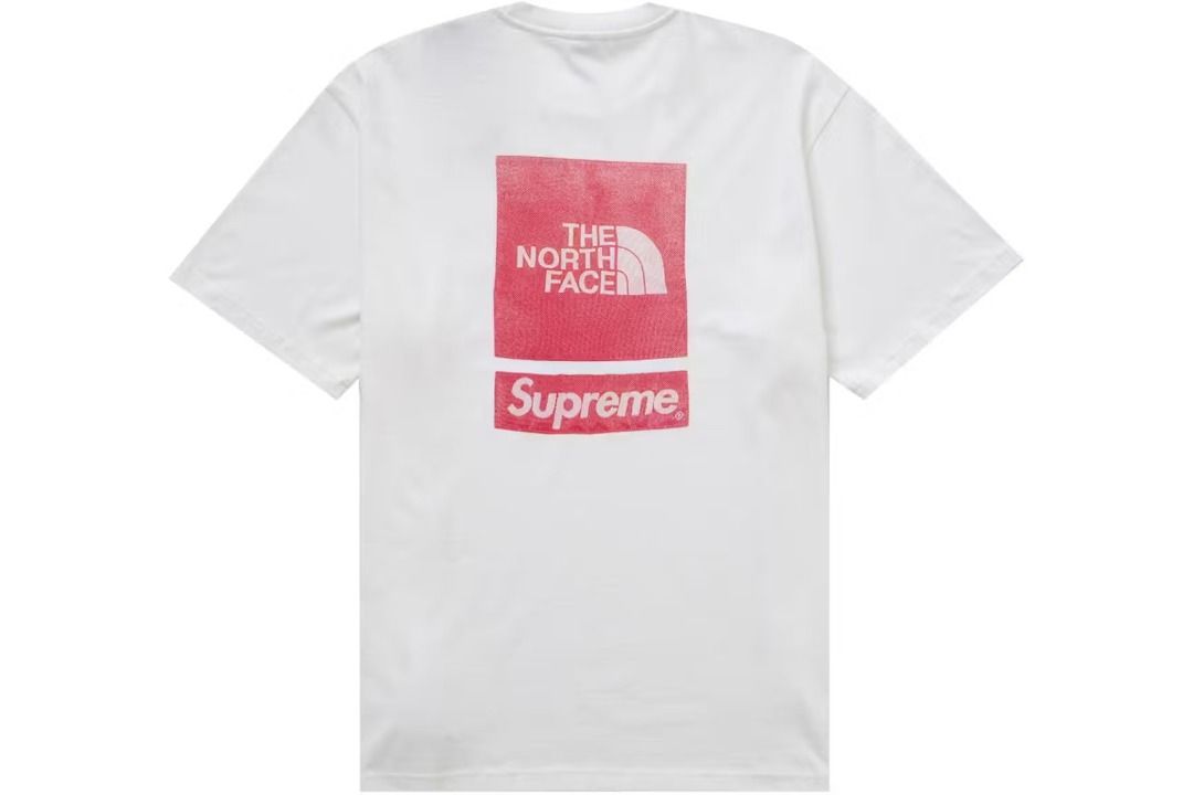 L] Supreme The North Face S/S Top Tee White, Men's Fashion