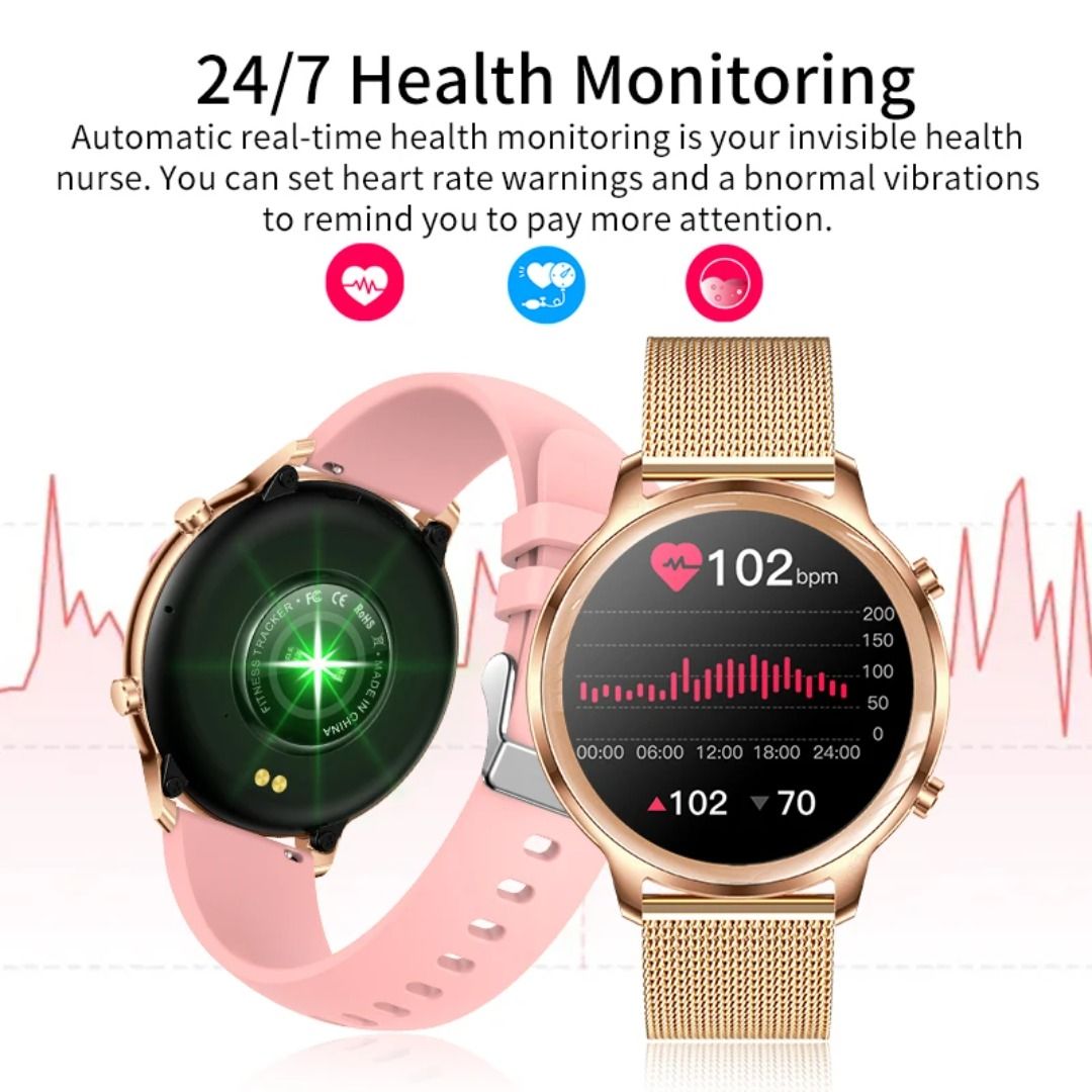 2024 New Fashion Women Smart Watch Heart Rate GPS Sport Fitness