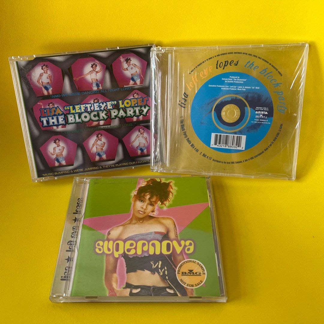 Lisa “Left Eye” Lopes Supernova CD + The Block Party CD Single + The Block  Party CD Promo Bundle of 3