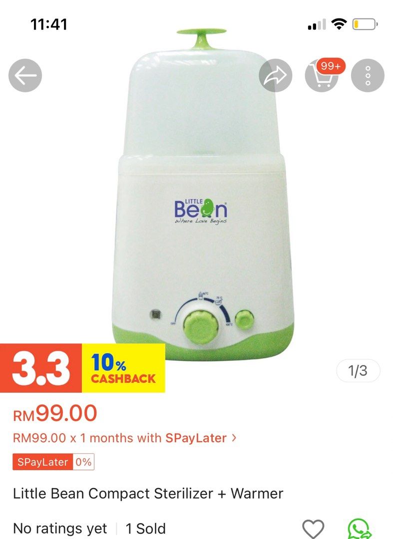 Little bean warmer and sterilizer top