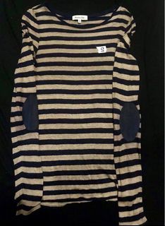 Massimo Dutti Black Brown Stripe Sweater XS 28