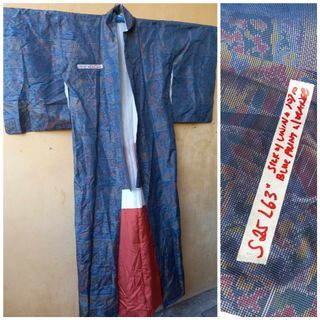 Mens Boys Blue Japanese Kimono silk