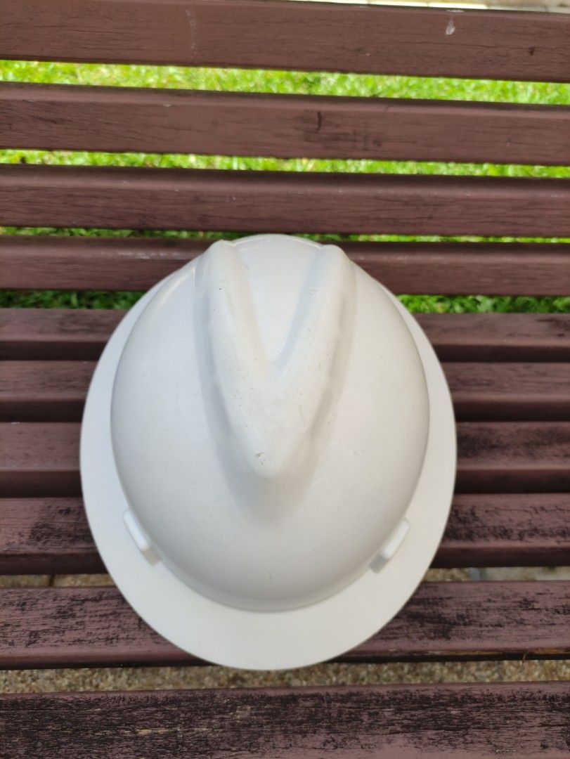 MSA Head Size Adjustable White Safety Helmet, Men's Fashion