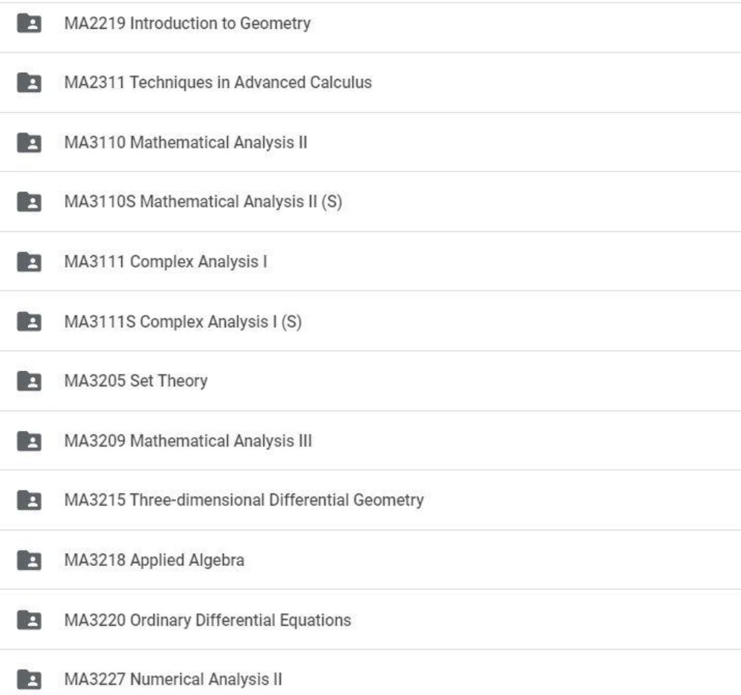 NUS Math Notes (Category: Textbooks) located in Singapore. Submitted by nuswriters (Listing ID 1290525595, Image 3). Description: All the modules listed: $38.00 Per module: $8.00 Download link will be provided once payment is made. ALL YOU NEED to do well in school. What we have, we provide..