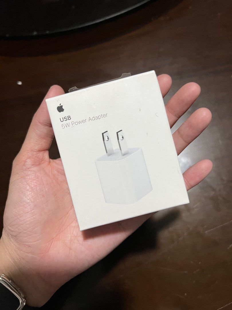 Original Apple 5 USB Watts Adaptor (Category: Chargers & Cables) located in Manila. Submitted by razelysonn (Listing ID 1290568842, Image 1). Description: Below SRP ORIGINAL!.