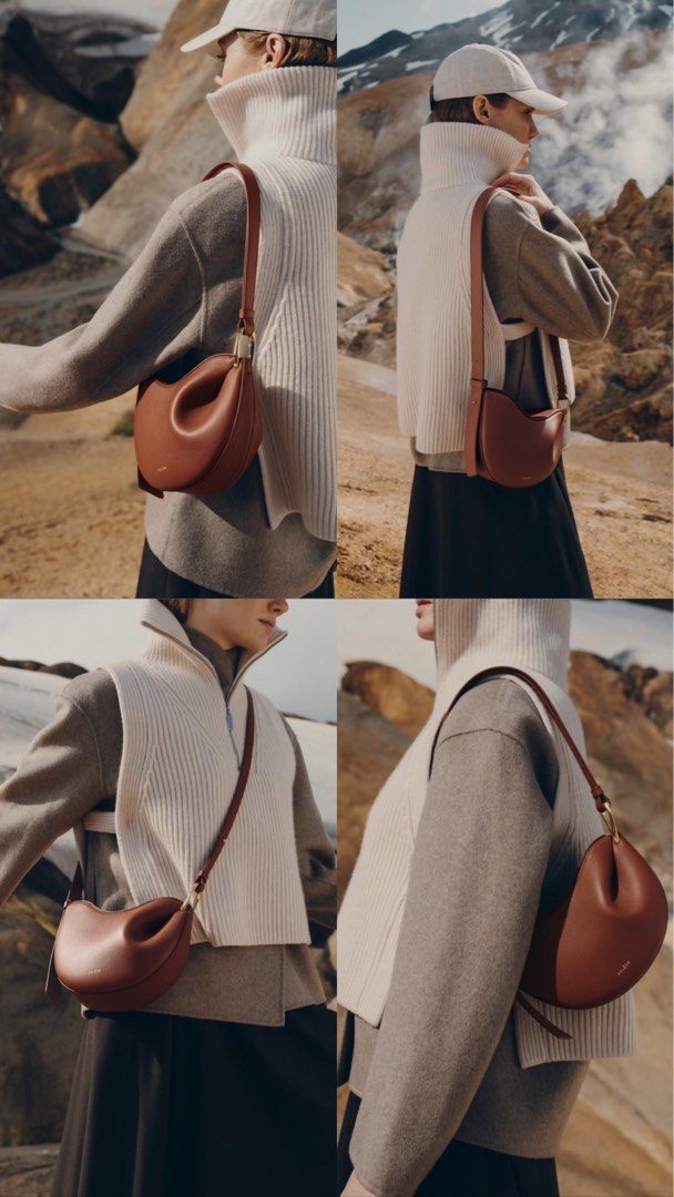 💯ORIGINAL POLENE TONCA COGNAC (Category: Luxury Bags & Wallets) located in Quezon City. Submitted by ashongsstore (Listing ID 1290493148, Image 1). Description: Pre-Order Tonca EDITION TEXTURED COGNAC Obtained by modeling the leather on a wooden mould, the “Tonca” bag’s roundness is shaped by its folds that blend into a twisted metal buckle. The bag’s contrasting body and shoulder strap feature smooth and textured leathers. Dimensions: 17 x 24 x