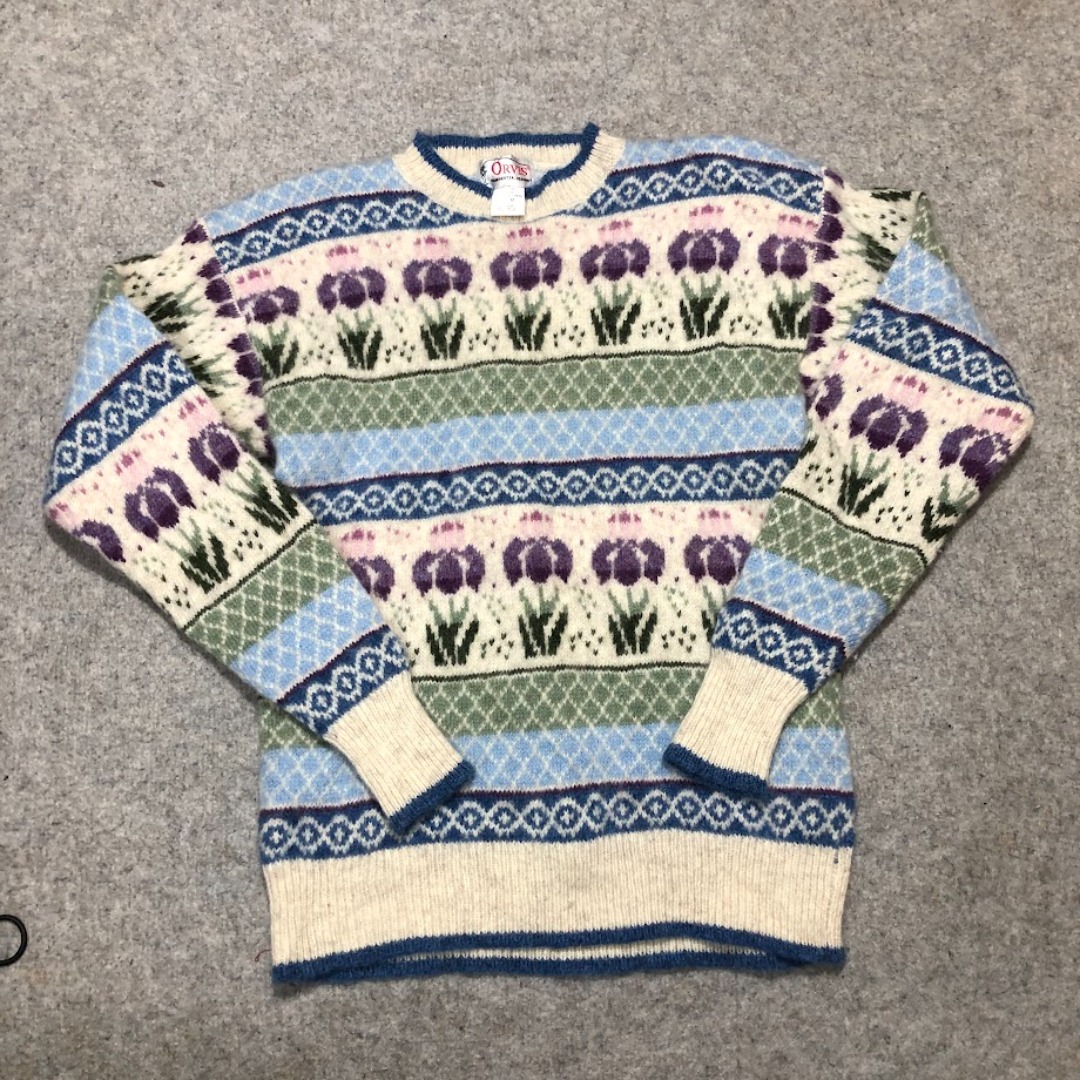 ORVIS Vintage VTG 100 Shetland Wool Knit Knitted Sweater Jumper Crewneck Fair Isle Size Medium Women s Fashion Coats Jackets and Outerwear on Carousell