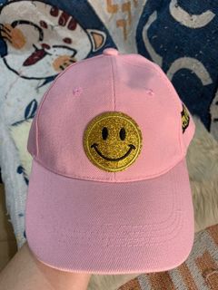 Pink Golden Smiley Dad Hat Cap HappyCaps