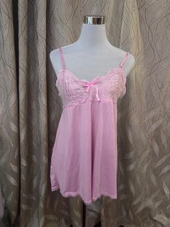 Pink slip on dress