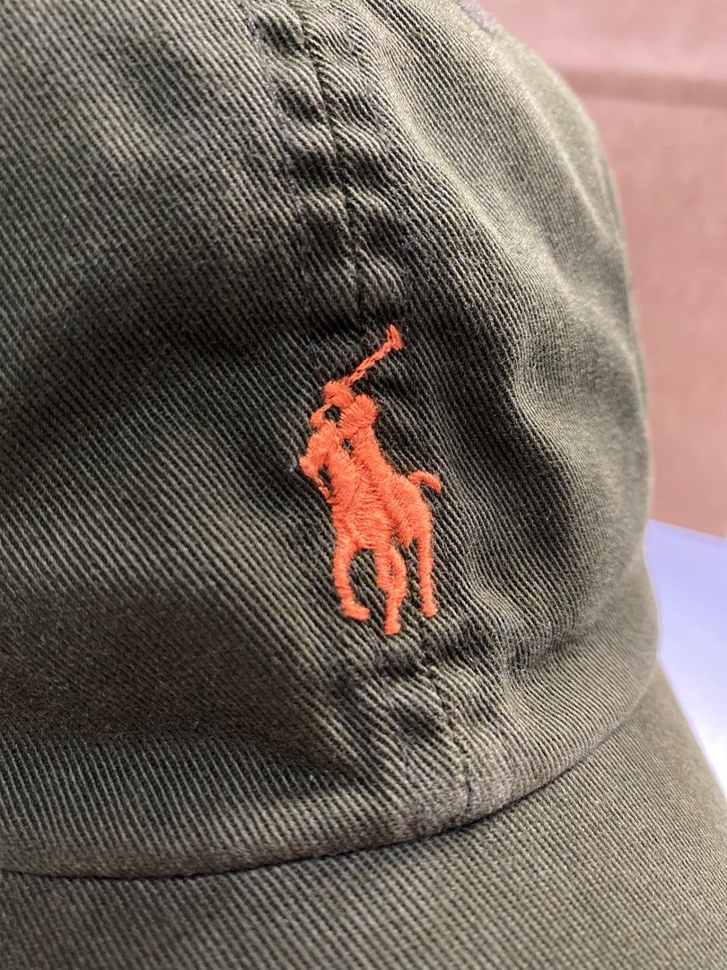 Polo Ralph Lauren Olive Army Green Leather Strap Cap Men s Fashion Watches Accessories Caps Hats on Carousell