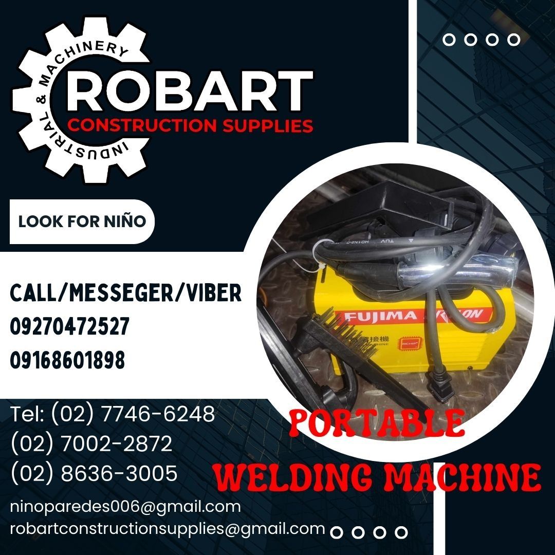PORTABLE WELDING MACHINE (Category: Construction Tools & Equipment) located in Manila. Submitted by ninoparede24925 (Listing ID 1290530141, Image 1). Description: PORTABLE WELDING MACHINE Capacity: 300A Brand: Fujima 1 unit - - FOR INQUIRES: 𝓟𝓵𝓮𝓪𝓼𝓮 𝓬𝓪𝓵𝓵 :09270472527 09168601898 Look for:Niño Paredes Tel: (02) 7746-6248 (02) 7002-2872 (02) 8636-3005 𝑴𝒂𝒏𝒊𝒍𝒂 𝑶𝒇𝒇𝒊𝒄𝒆: 1405 𝒀𝒖𝒔𝒆𝒄𝒐 𝒔𝒕 𝑺𝒕𝒂 𝑪𝒓𝒖𝒛. 𝑴𝒂𝒏𝒊𝒍𝒂 #RobartCo