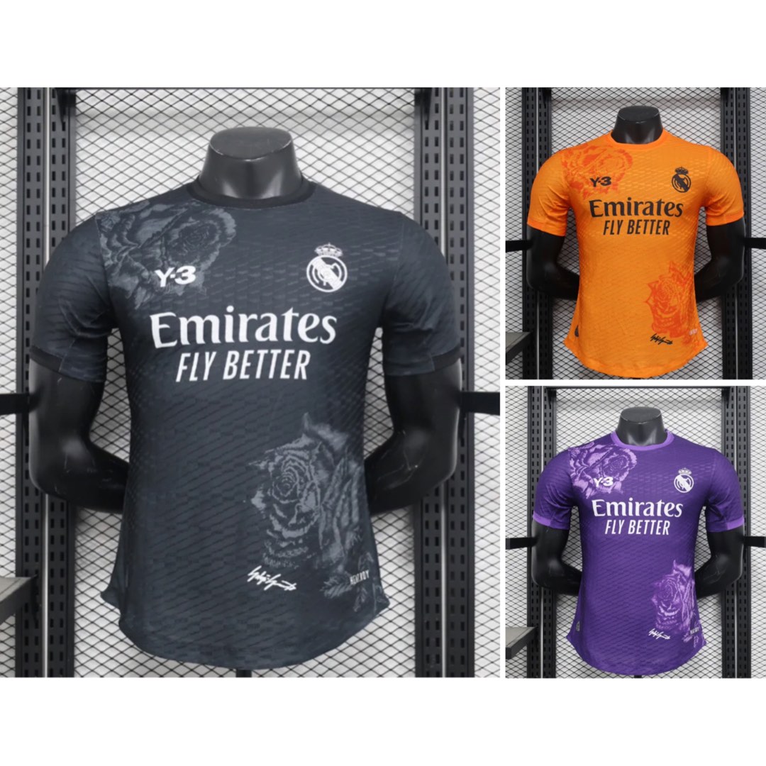 Real Madrid Jersey 24-25 Y3 Black Orange Purple Player version Football