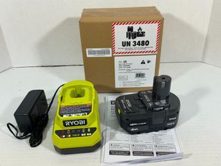 RYOBI PCL104K1 18V Lithium-Ion 4.0 Ah Battery and Charger (converted to 220V) Kit.